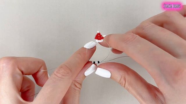 Снеговик из бисера параллельным плетением