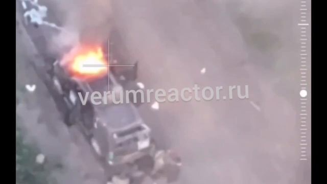 Оператор FPV уничтожил хряковозку под завязку набитую пятачками.