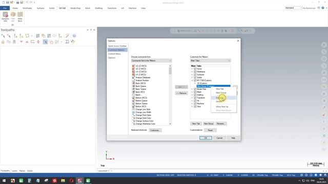 Создание собственной вкладки в MasterCAM/Customizing the Ribbon Bar in MasterCAM