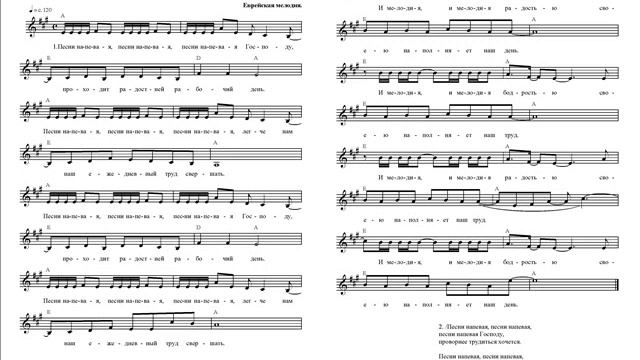 Песни напевая. Ноты. (Songs humming)