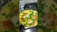 Жареная помидор сыр и яйца пять минут завтрак готова