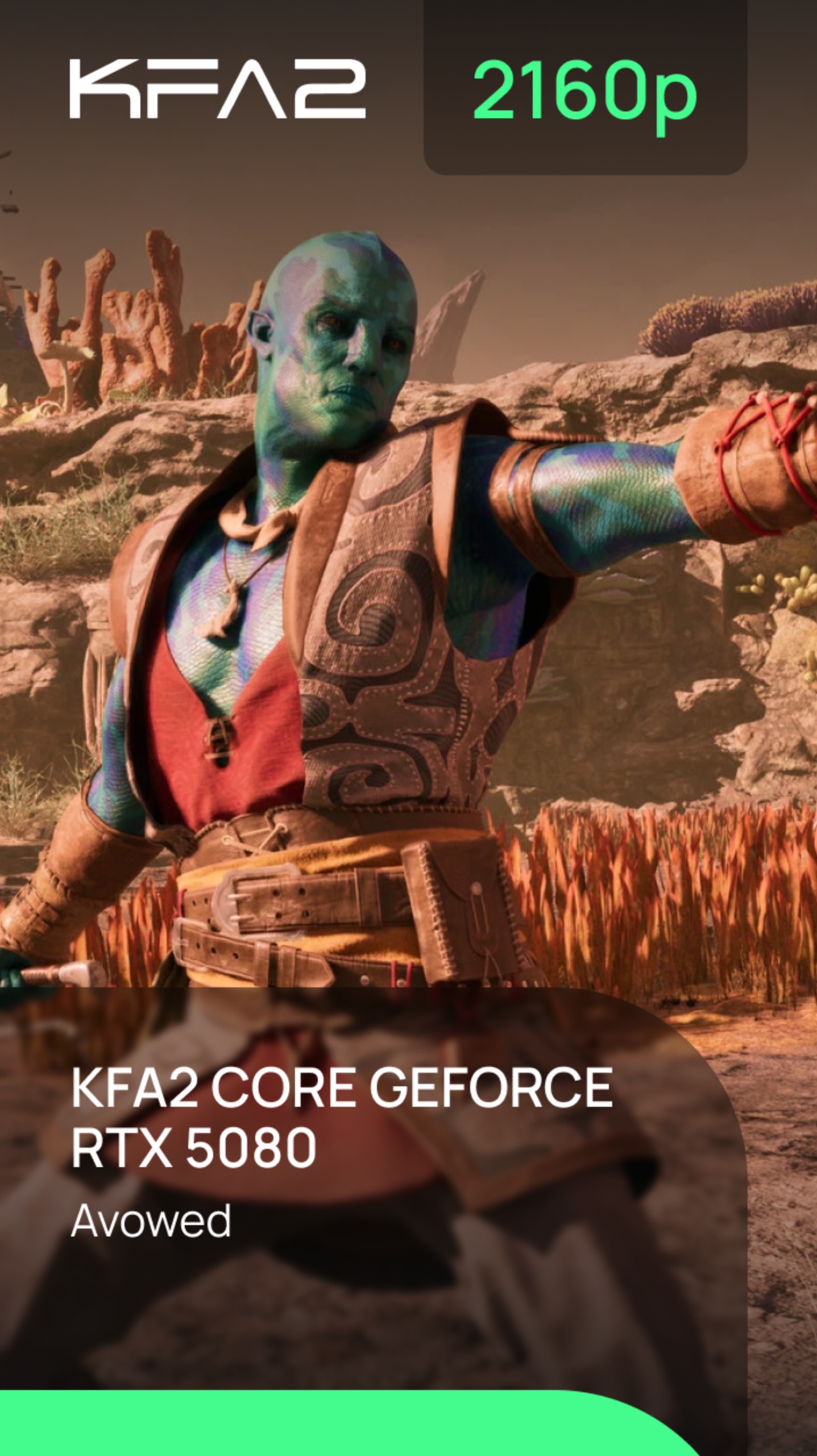 Avowed | KFA2 CORE GeForce RTX 5080 Black | 2160p (4K) разрешение