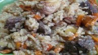 Плов с бараниной и айвой в мультиварке