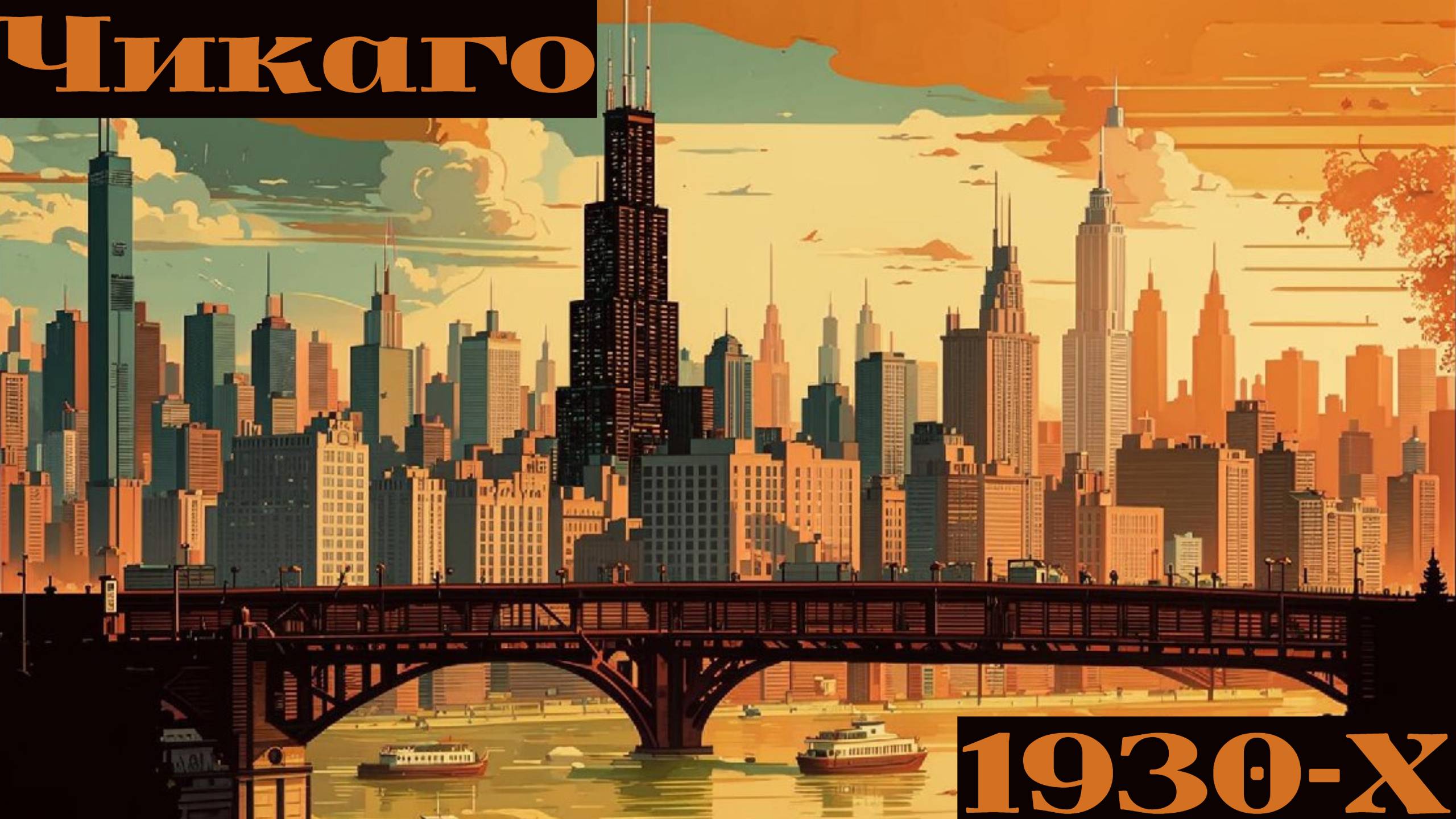 Чикаго 1930-х годов в цвете, центр города. (NASS)
