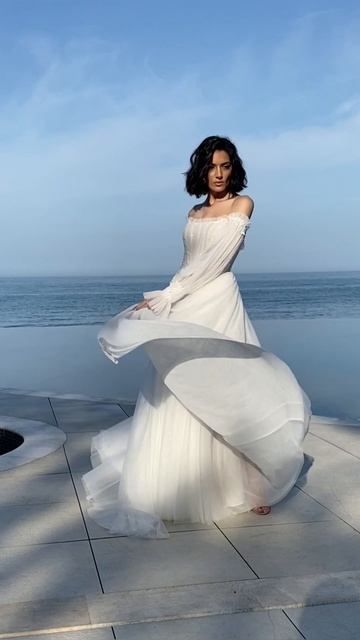 Свадебное платье со съемными рукавами Робин