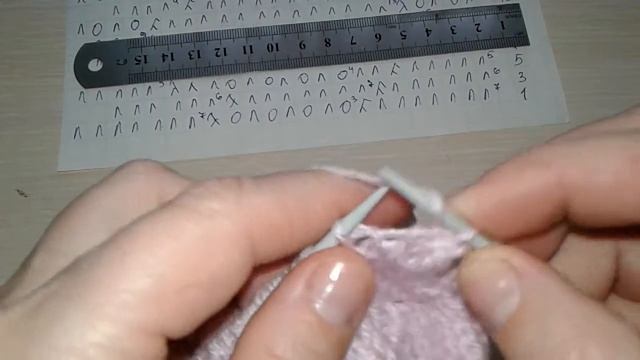 Пуховые узоры спицами. Большие листики.МК 6.