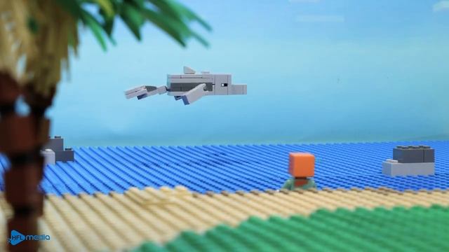 Мультики для детей. Выжил в океане 100 дней. LEGO,