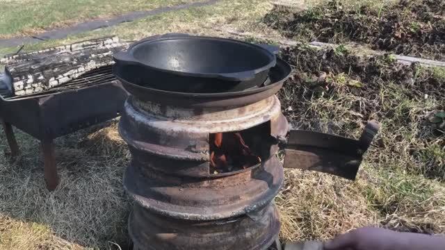 Печь под казан из дисков R16