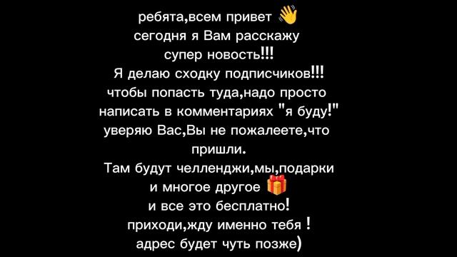 Моя сходка подписчиков!