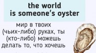 Английские идиомы👉the world is someone's oyster