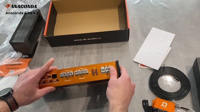 Установка 4х канального усилителя Dl Audio ANACONDA 4.90 V.2 в LADA Granta FL