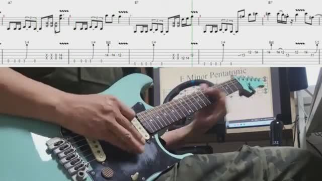 Standard Rhythm Rock Blues in E(solo,tab,backing track) 1