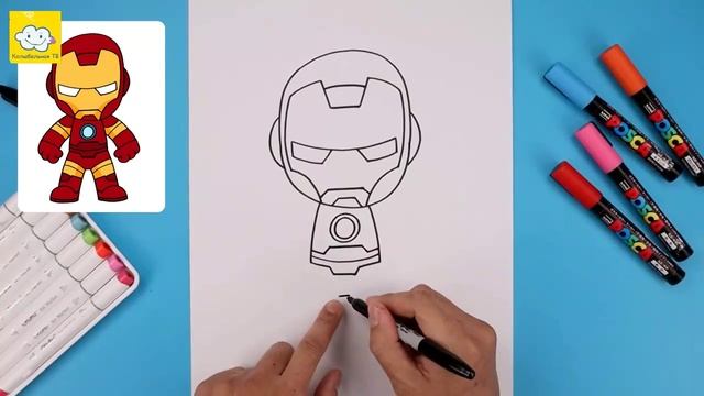 Мультики для малышей Как нарисовать Железного человека.