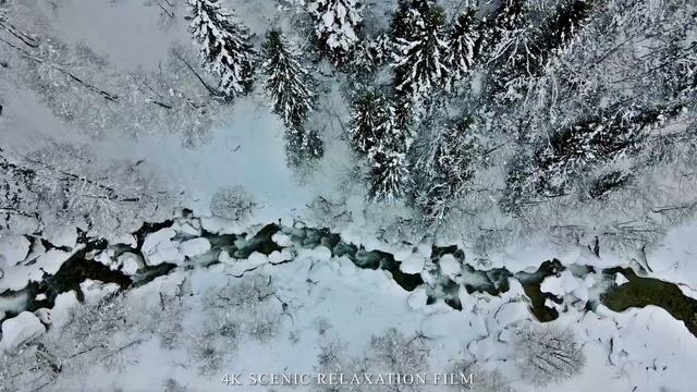 Зима в Норвегии с расслабляющей музыкой