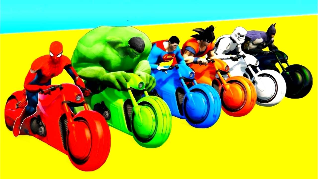 Мультики для детей про Электронные Мотоциклы и Спортивные Машины для детей и Супергероев