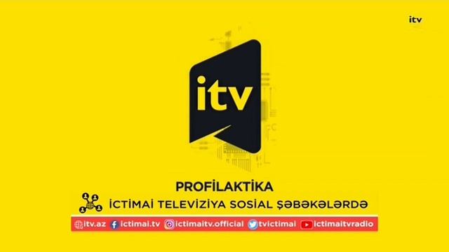 Конец эфира и фрагмент профилактики на канале Ictimai TV (Азербайджан) 05.06.2023