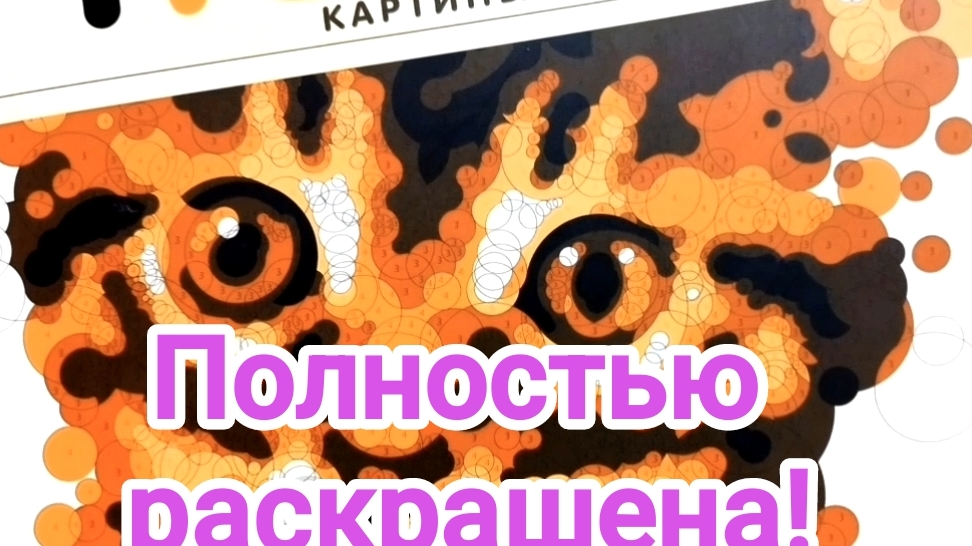 Законченная раскраска "Загадочные кошки" картины-пазлы.