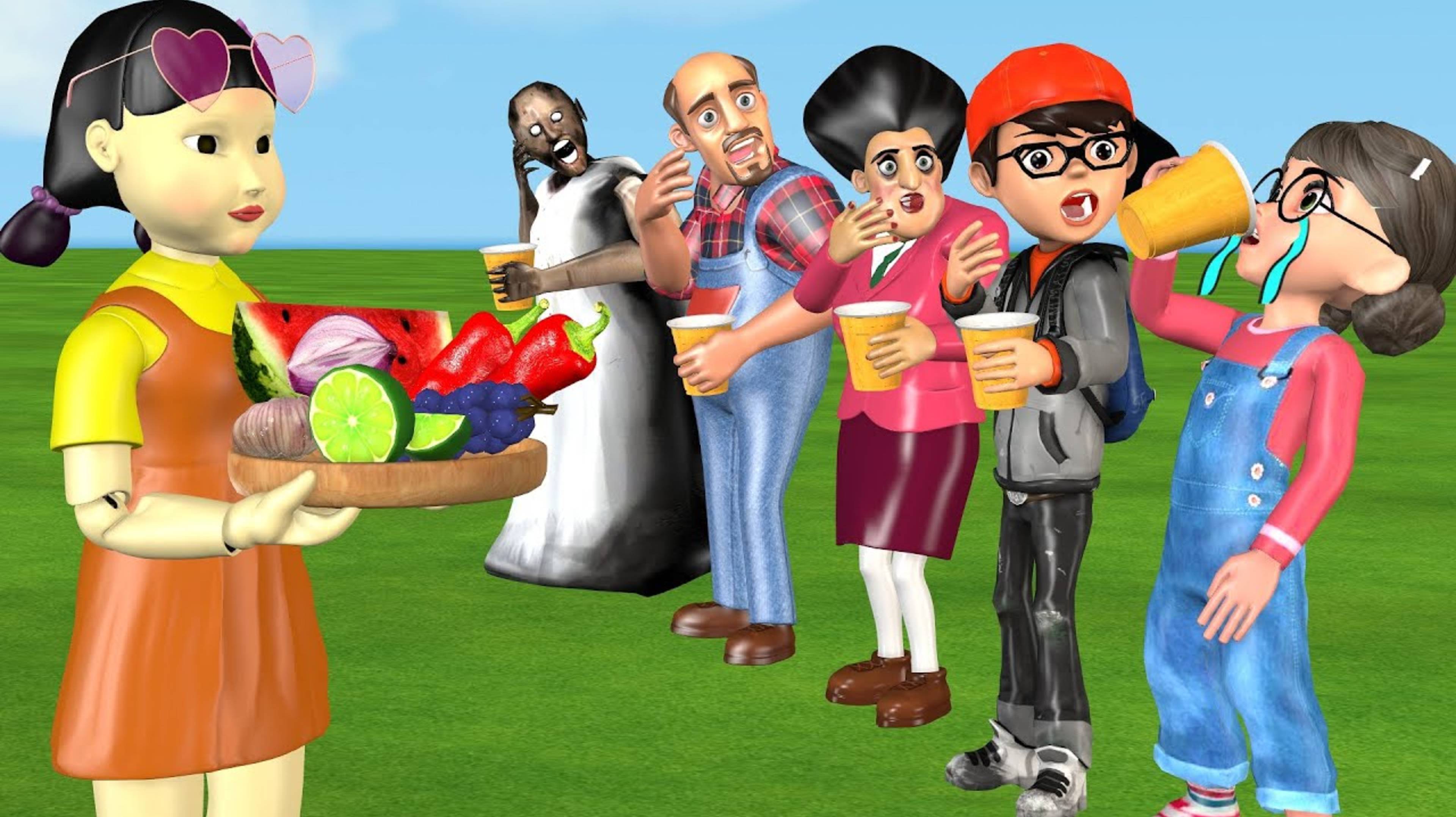 Scary Teacher 3D vs Squid Game  Mystery Juice 5 Times Challenge Crazy Swap Chili Sauce Miss T Loser(
