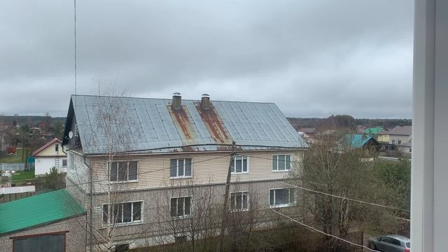 The weather outside the window in our village: прохладно сегодня