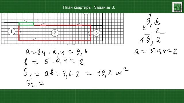 План квартиры Задание 3. Площадь коридора, санузла, кладовой, кухни, спальни, гостиной, лоджии