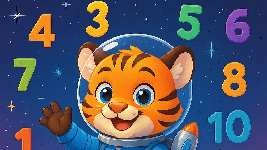 Считаем от 1 до 10 с Тигрёнком Тайго 🚀 | Весёлая песенка для детей