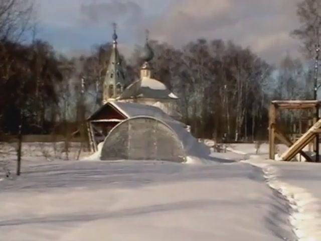 Архив: зимняя дорога в деревню, наш храм, колодец.