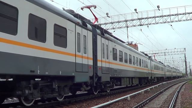 Электропоезд ЭП2Д-0014 "ЦППК" после обкатки, станция Железнодорожная