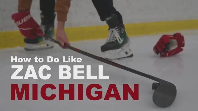 Зак Белл показывает как поднимать шайбу на лакросс (Zac Bell MICHIGAN)