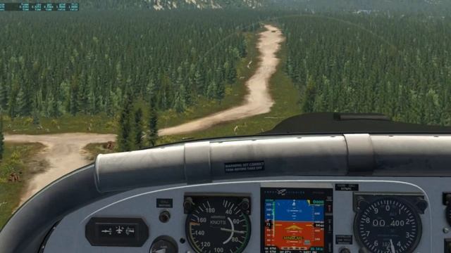 Посадка Thranda Pilatus PC-6 на дорогу в просеке леса.