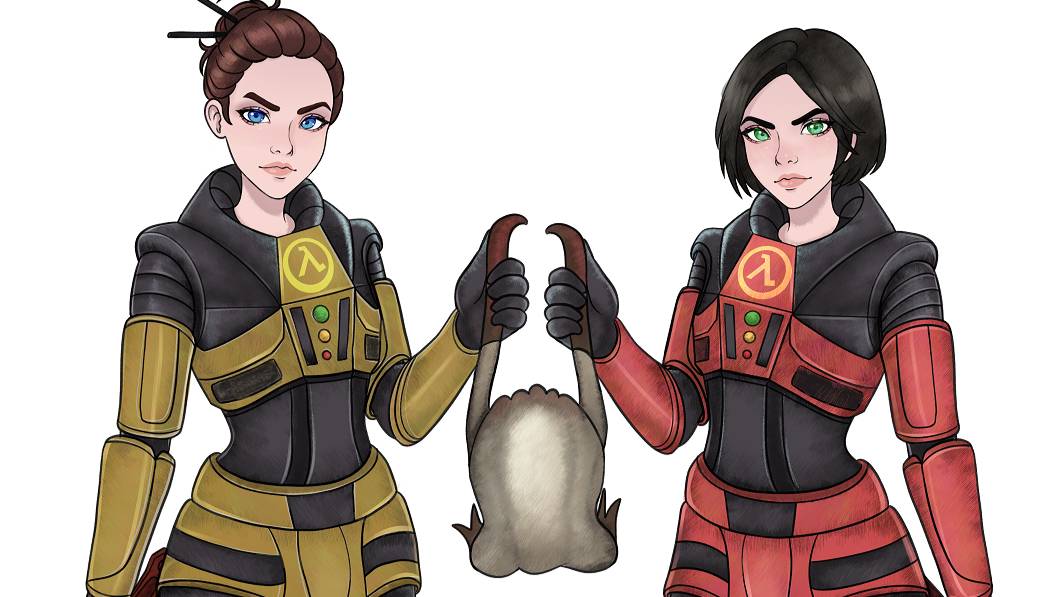 speedpaint Colette Green and Gina Cross / скоростное рисование фанарта к игре Half-Life: Decay