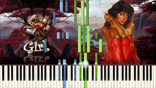 The Beatles - Girl (piano tutorial) [НОТЫ + MIDI]