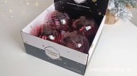 Набор ёлочных шаров 'РОЗОВЫЙ ЗАКАТ', стекло, 10 см, 4 шт., 4060352