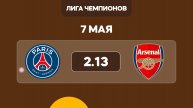 Предматчевый обзор и прогноз на матч Лиги чемпионов, ПСЖ - Арсенал на 7 мая