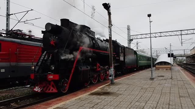 Отправление паровоза Л-3108 от станции Бологое до станции Осташков 1 мая 2025г.