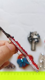 Брошь птица Колибри красная из бисера