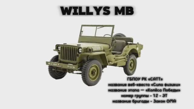12-ЭТ. АВТОМОБИЛЬ WILLYS MB