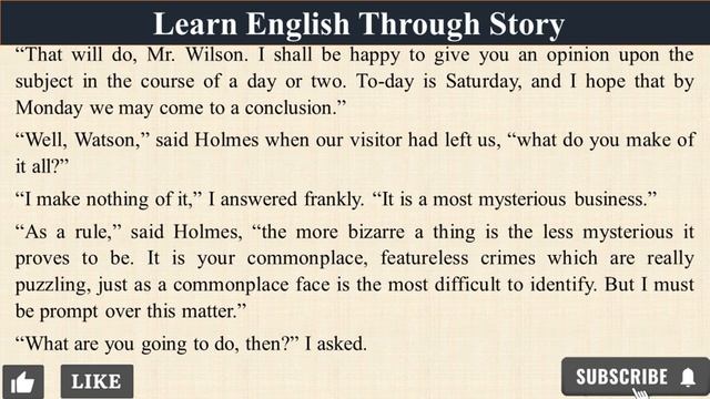LEARN ENGLISH THROUGH STORIES.✅🕵️♂️The Red-Headed League. Detective story.#audiobook #detective