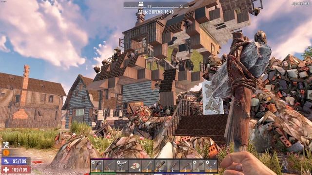 Снос дома в 7 Days to Die ♦ Demolition of a House in 7 Days to Die  (╯°□°）╯︵ ┻━┻
