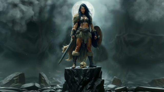 Девушка Викинг | Viking Women with Sword and Sheild - Живые Обои