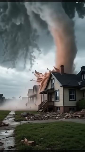 Angin tornado di perumahan #angintornado #anginkencang #cuacaekstrim #ai #shorts #youtubeshorts