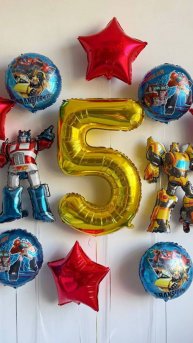 Композиция шаров на 5 лет в стиле Трансформеры