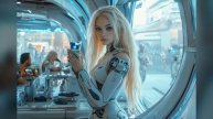 Retro Bar. Life of Biorobots. Beautiful AI ART , Photography and inspiring Music