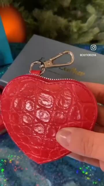 🪙Монетница из натуральной кожи крокодила в виде серд