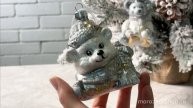 Набор ёлочных игрушек СЕРЕНЬКИЕ МИШКИ, стекло, 10 см, 2 шт., 4060420