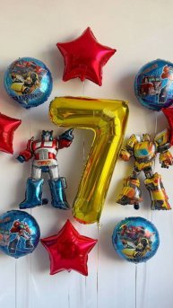 Композиция шаров на 7 лет в стиле Трансформеры