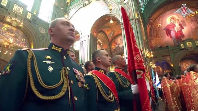 В Главном храме Вооруженных сил России прошла литургия, которую провел Патриарх Кирилл. Мероприят...