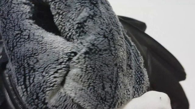 Перчатки мужские из кожи с резинкой на запястье, на плюшевой подкладке, черные
