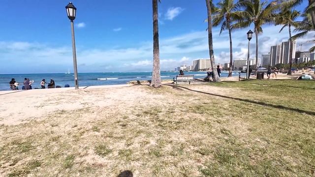 HAWAII PEOPLE  3 Hour Walking on the Beach and Street in Waikiki #vacation #walking #waikikibeach