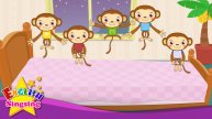 АНГЛИЙСКИЙ ЯЗЫК ДЛЯ ДЕТЕЙ | Five Little Monkeys Jumping on the Bed - Nursery Popular Rhymes