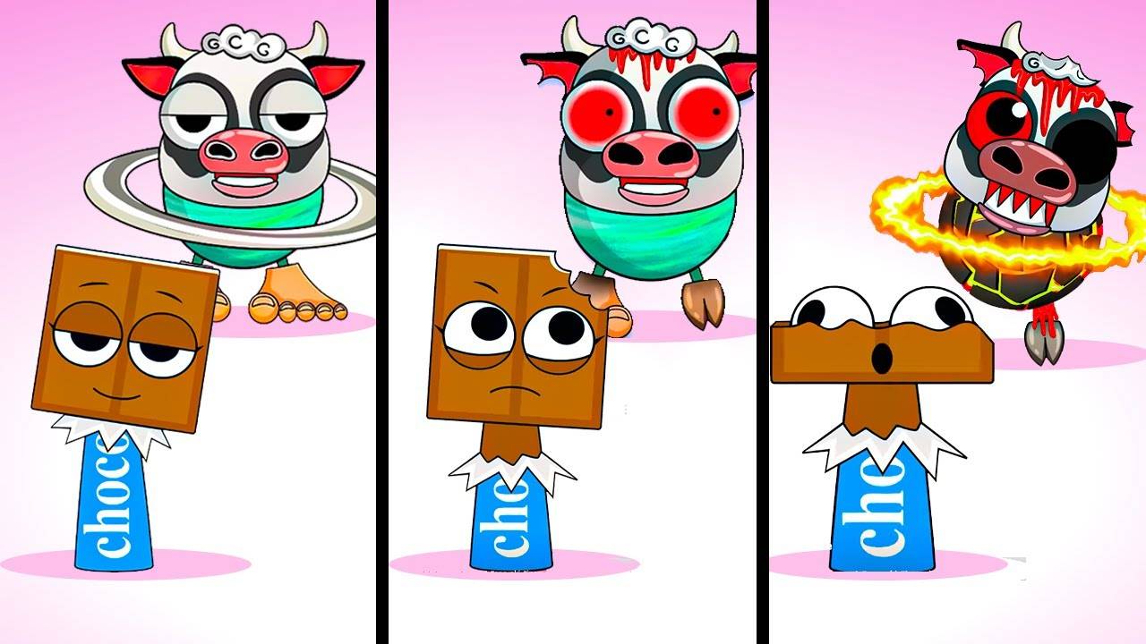 Sprunki Claire & La Vaca Suturno Saturnita НА ВСЕХ этапах